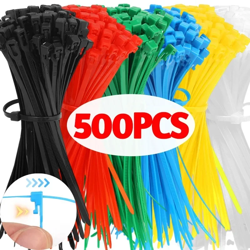 New Removable Nylon Cable Ties Colorful Self-locking Slipknot Cables Ties Organizer Adjustable Heavy Duty Binder Lock Tie Strap