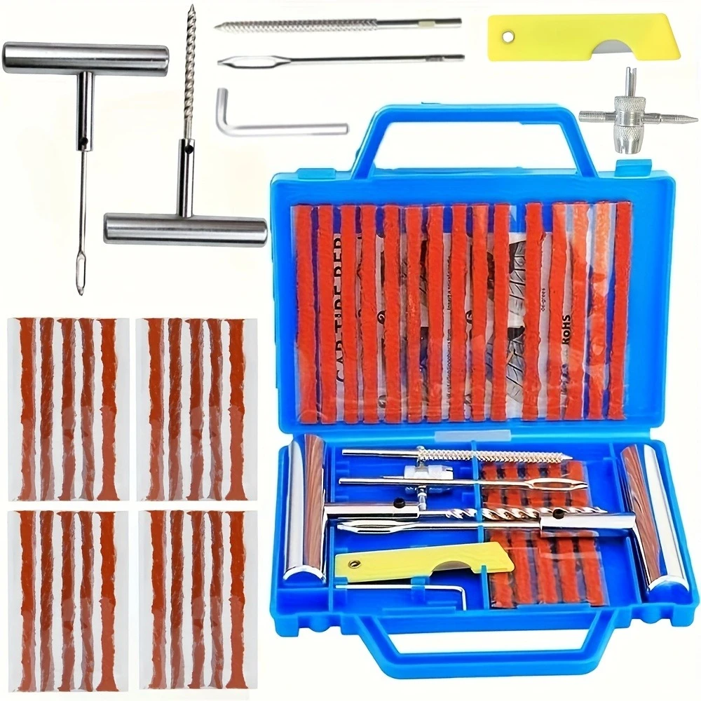 

Набор для ремонта автомобильных шин, инструменты для ремонта проколов, автомобильный фургон, мотоцикл, велосипед, аварийный сверхмощный набор заклепок для ремонта бескамерных шин