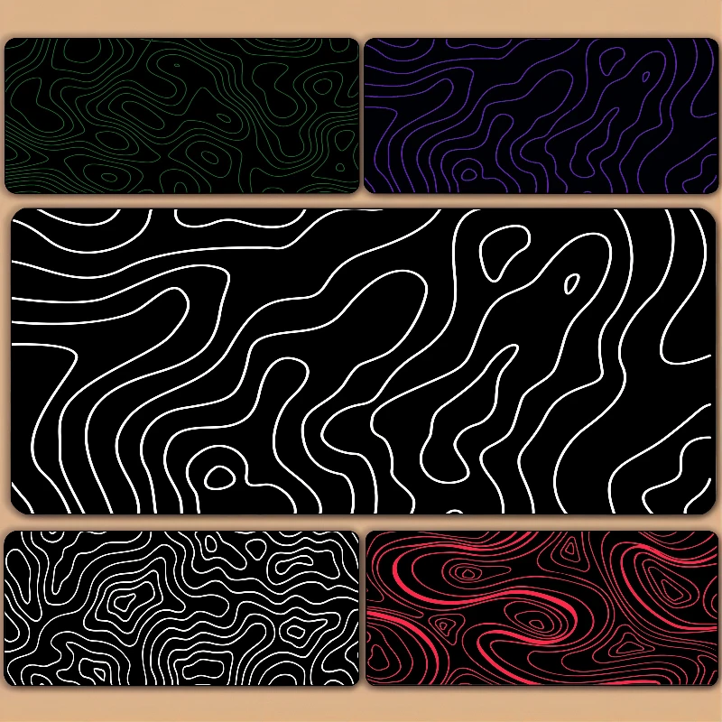 

Topographic map contour line Mousepad HD Printing Computer Gamer Locking Edge Non-slip Mouse Pad XXL90x40cm Keyboard PC Desk Pad