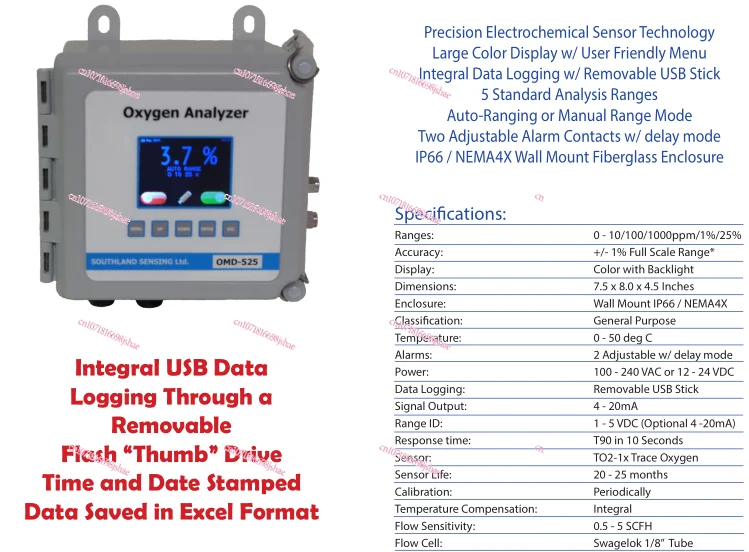 Oxygen Analyzer for Inert Glove Box System OMD-525