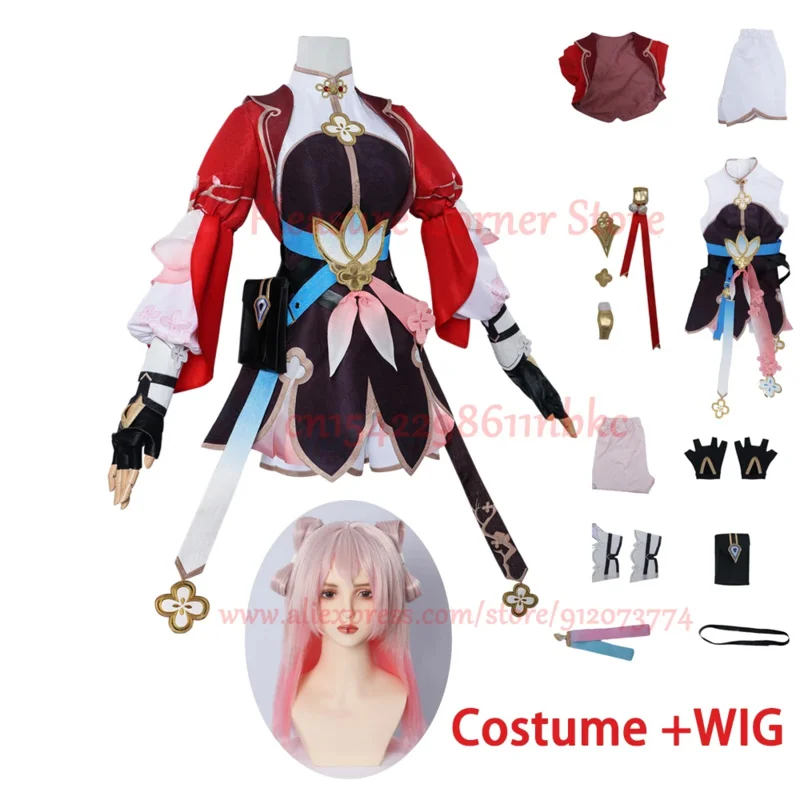 2025 yiyi Honkai ستار السكك الحديدية 7th الجلد الجديد شيان تشو 7 مارس تأثيري فستان الزي الموحد مجموعة كاملة شعر مستعار الأحذية الدعائم MARHC 7T