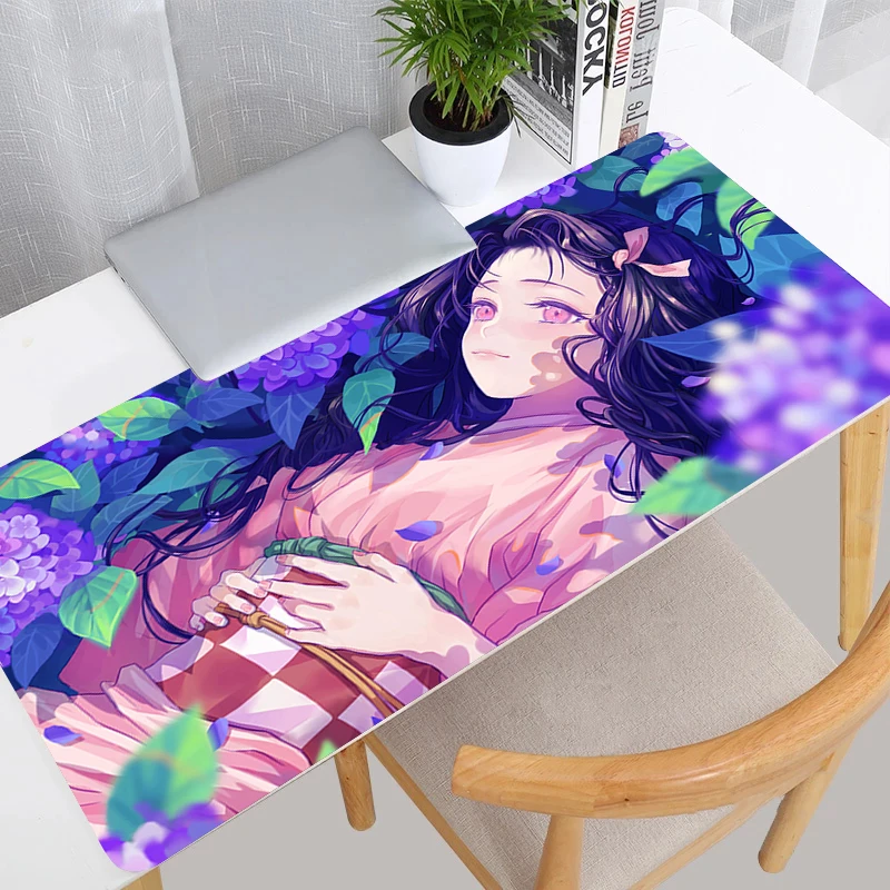 

Kamado Nezuko Hot Anime Mouse Pad Demon Slayer Kawaii Girl Desk Mat PC Gamer Cabinet Keyboard Rug Laptop Gaming Flower Mousepad