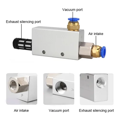 Imagen 2 del producto Generador de vacío CV-10HS 15HS 20HS 25HS con conector ventosa válvula de vacío de Control de aire de presión neumática negativa
