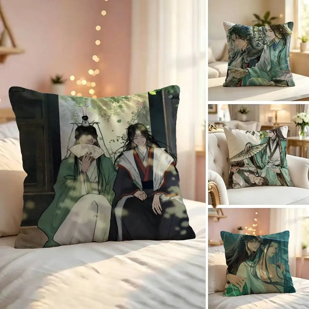 Anime S-Scum Villains Square Double-Sided printed Pillow Case Bedroom Bedside Pillow Sofa Cushion Cover