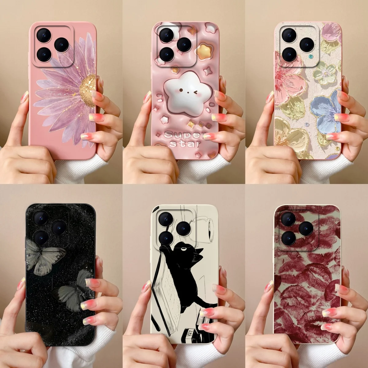 Phone Case For OPPO Realme C61 C63 Lovely Cartoon Panda Pattern Soft Liquid Silicone Shockproof Protective Back Cover Funda Capa