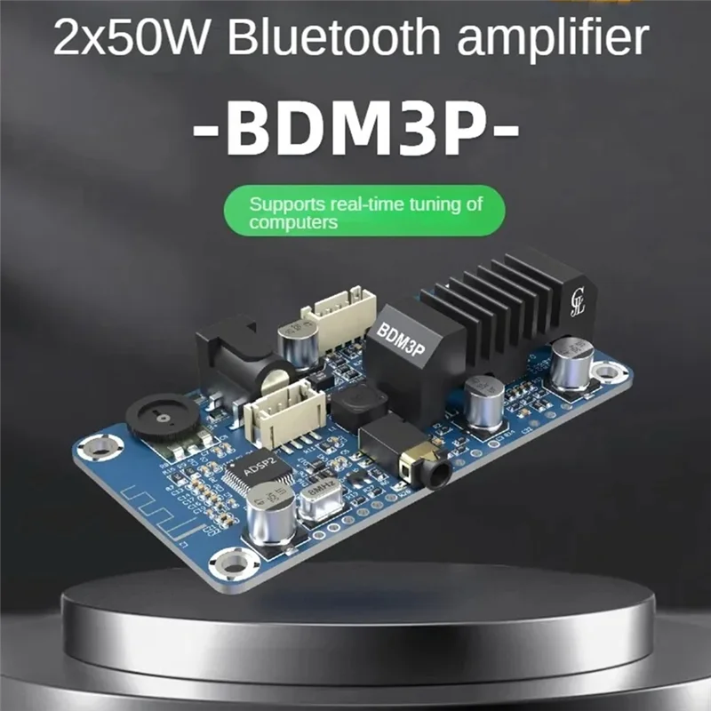 

TPA3116 DSP Bluetooth 5,0 стерео усилитель мощности 2X50 Вт 3,5 мм вход поддерживает настройку DSP DC12V-24V Прочный