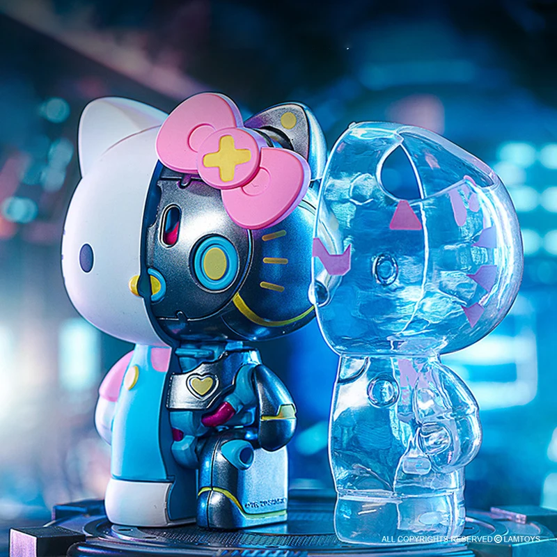 Sanrio KT Cat Semi-mecha Blind Box Cute Model Doll Kawaii Toys Room Car Decor Birthday Gifts Mysterious Anime Figure Models Toy