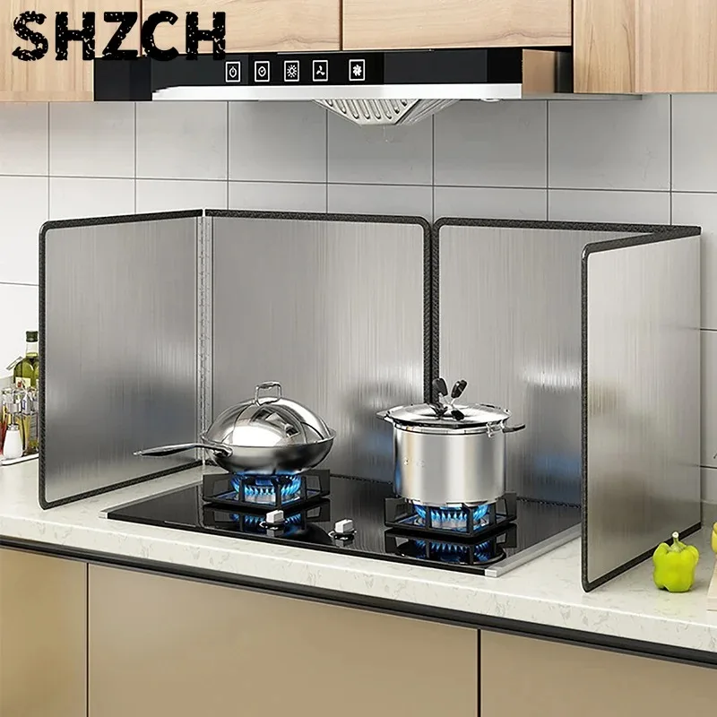 Foldable Kitchen Gas Stove Baffle Plate Board Aluminum Oil Splash-proof Protection Screen Heat-resistant Kitchen Utensils Set