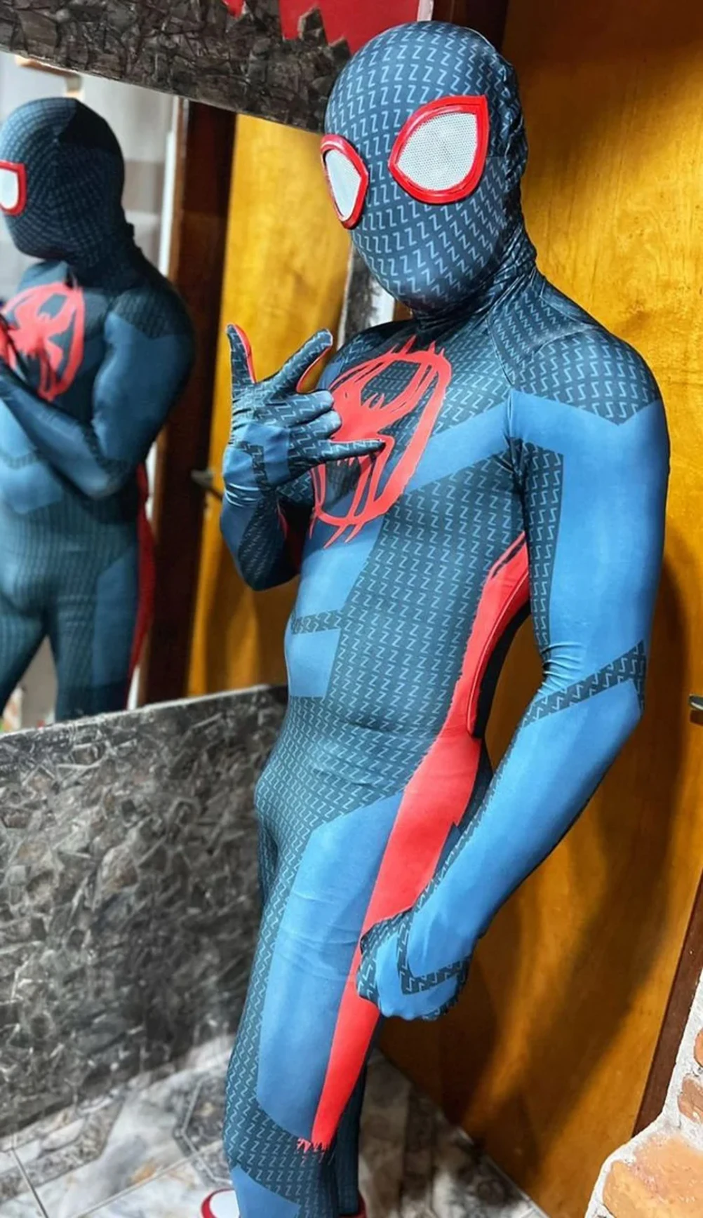 

Across the Spiderman Verse Cosplay Miles Morales Advanced Costume Spiderman Superhero Spandex Bodysuit Outfits Halloween Costume