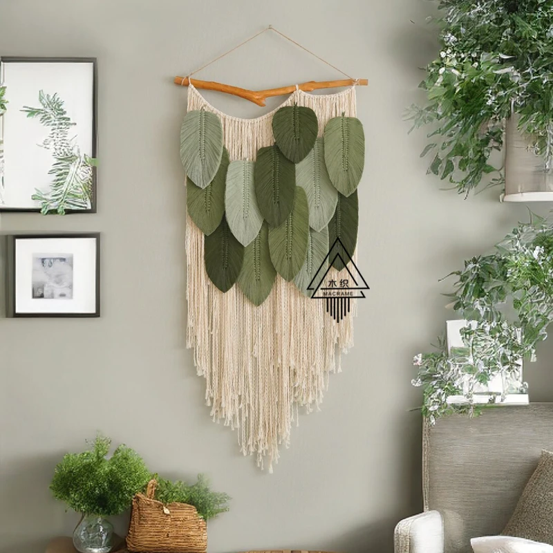 Wizard of Oz Decorative Blanket Finished Green Leaves Handwoven Art Tapestry Homestay Wall