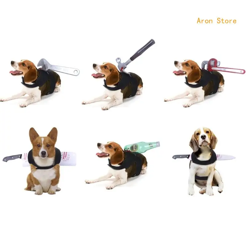 

Pet Cosplay Supplies Funny Knife Bloodstains Costume Dog Party Accessories H3CF