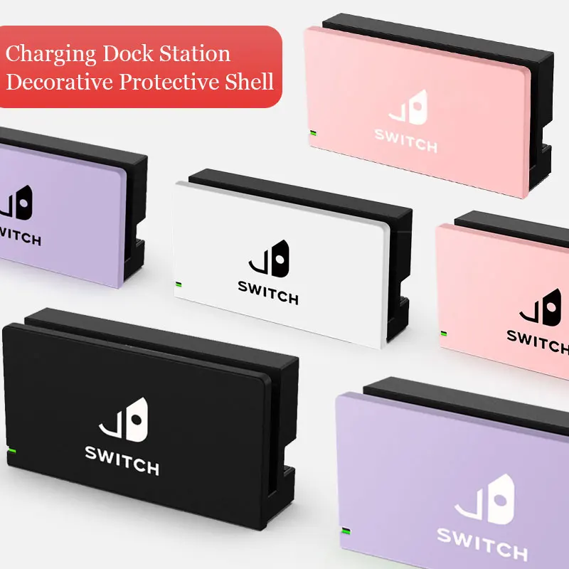 Capa protetora decorativa Faceplate para Nintendo Switch, Carregamento TV Dock Station, Fashion Color, Substituição da placa frontal Case