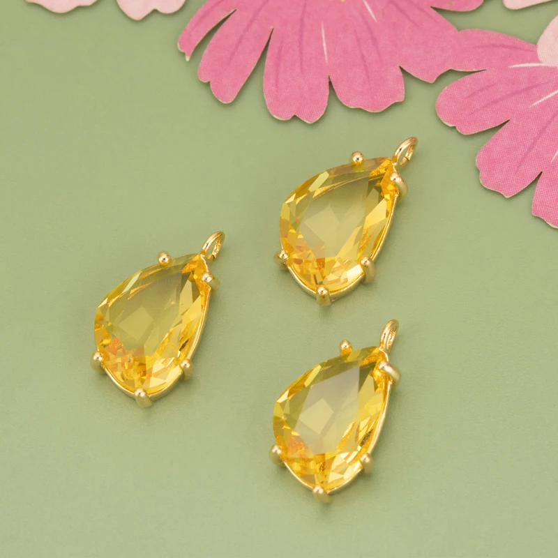 assoonas, ME97, Schmuckzubehör, 18k Gold rhodiniert, Kupfer, Glas, handgefertigt, Anhänger, Schmuckherstellung, DIY-Anhänger, 6 Stück/Lot – Detail 5