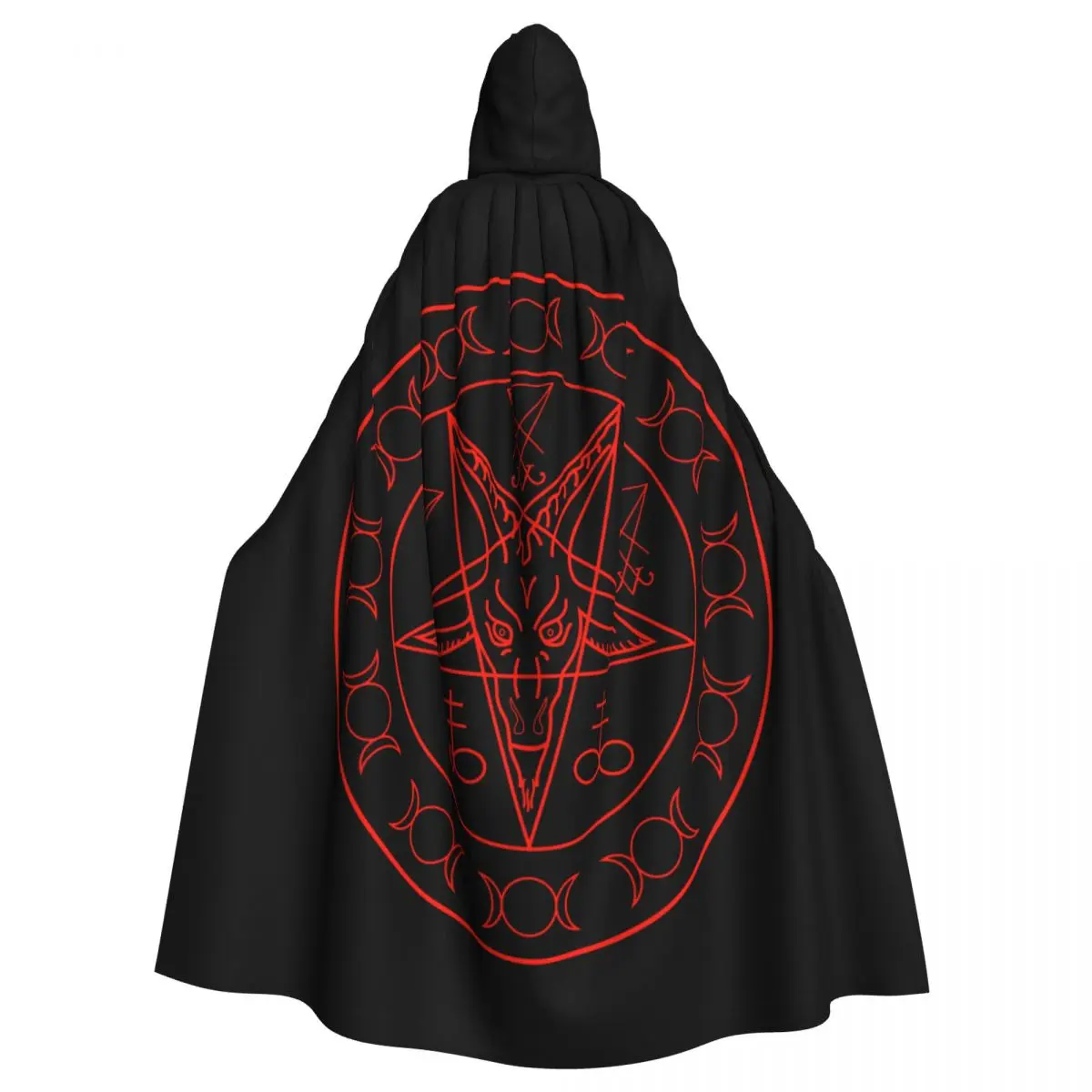 

Adult Cloak Cape Hooded Baphomet And Lucifer Medieval Costume Witch Wicca Vampire Carnival Party