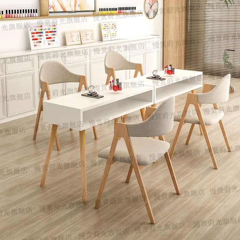 BLNT-Table à ongles moderne japonaise, table de manucure professionnelle, rangement en élasthanne, meubles de salon de manucure