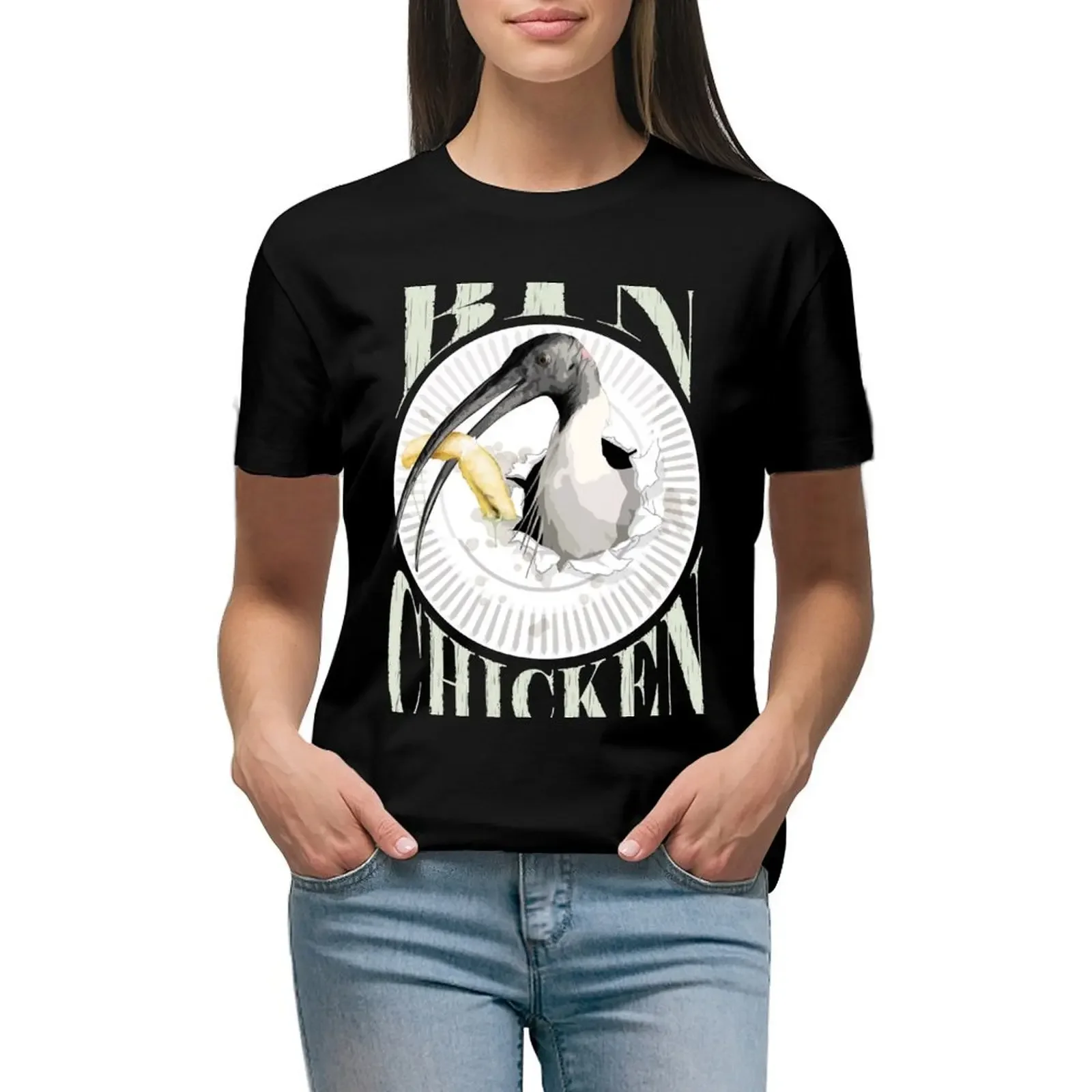 

Bin Chicken T-Shirt korean fashion summer top customs design your own sublime Top Women