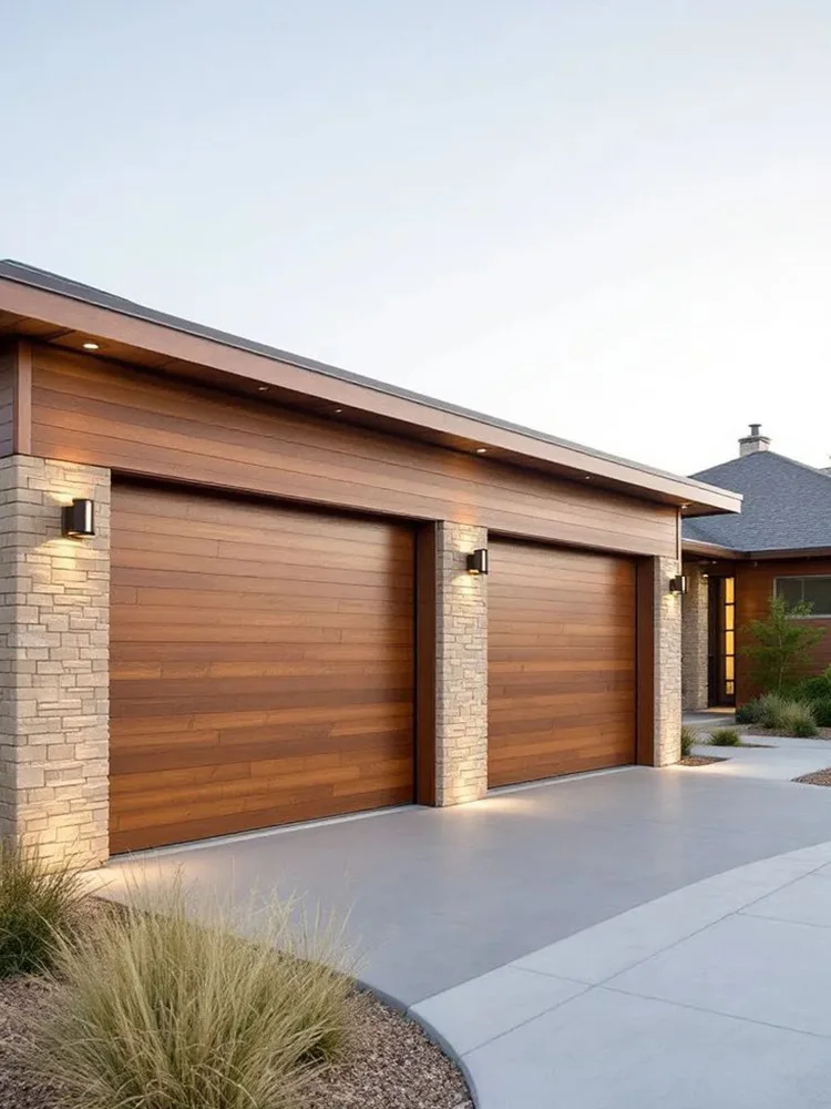 Electric Garage Door With Motor Entrance Entry Front Bi-Folding Doors Aluminum Alloy Profile Double Glazed Custom Home Decor
