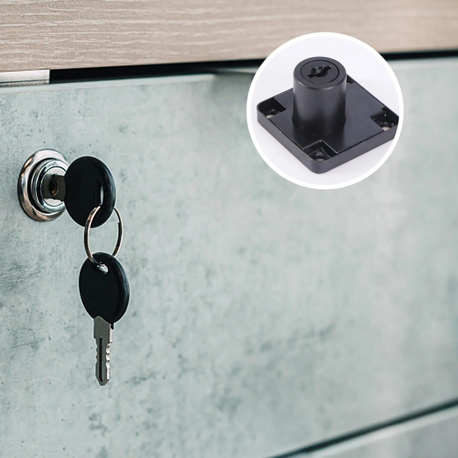 2 Keys Cam Lock for Office Files Cabinet TV Stand Bedside Table Drawer Cupboard Locker Zinc Alloy 19Mm Diameter 32Mm Length
