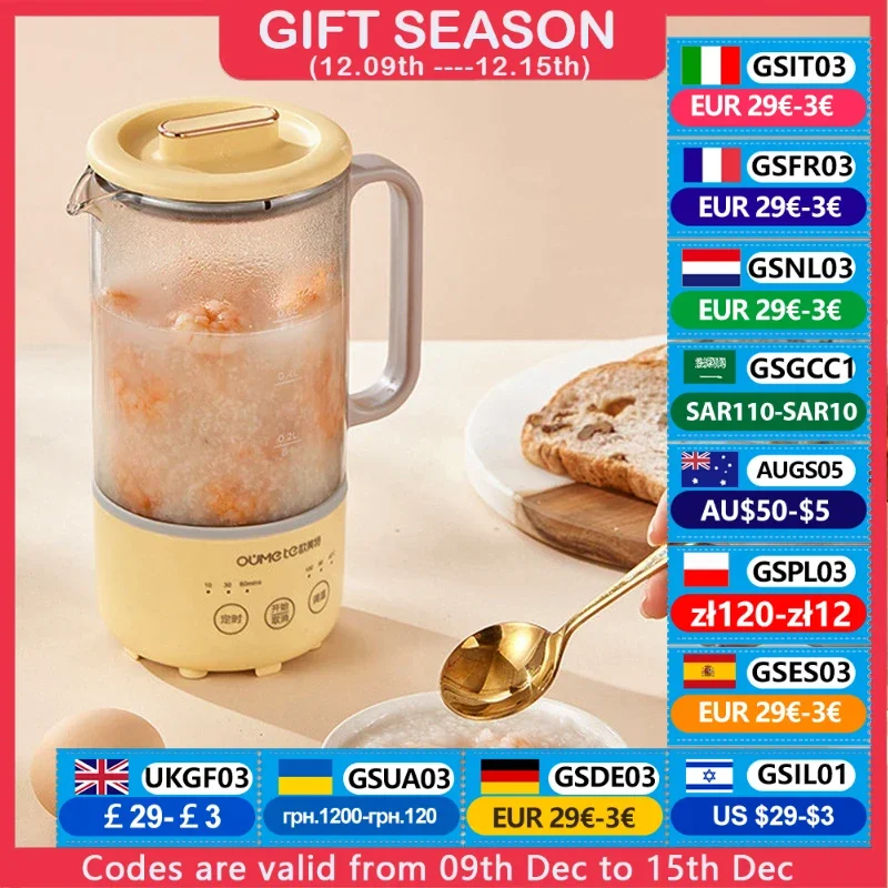 600ml Electric Kettle Household Multifunction Health Kettle Pot 3 Gears Temperature Adjustable Time Setting Flower Tea Dessert