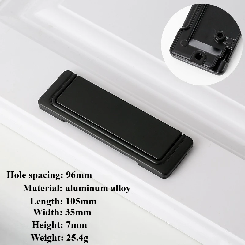 Simple Flat Concealed Buckle Drawer Cabinet Handle Invisible Gusset Furniture Hardware Aluminum Alloy Cabinets Closets Handle