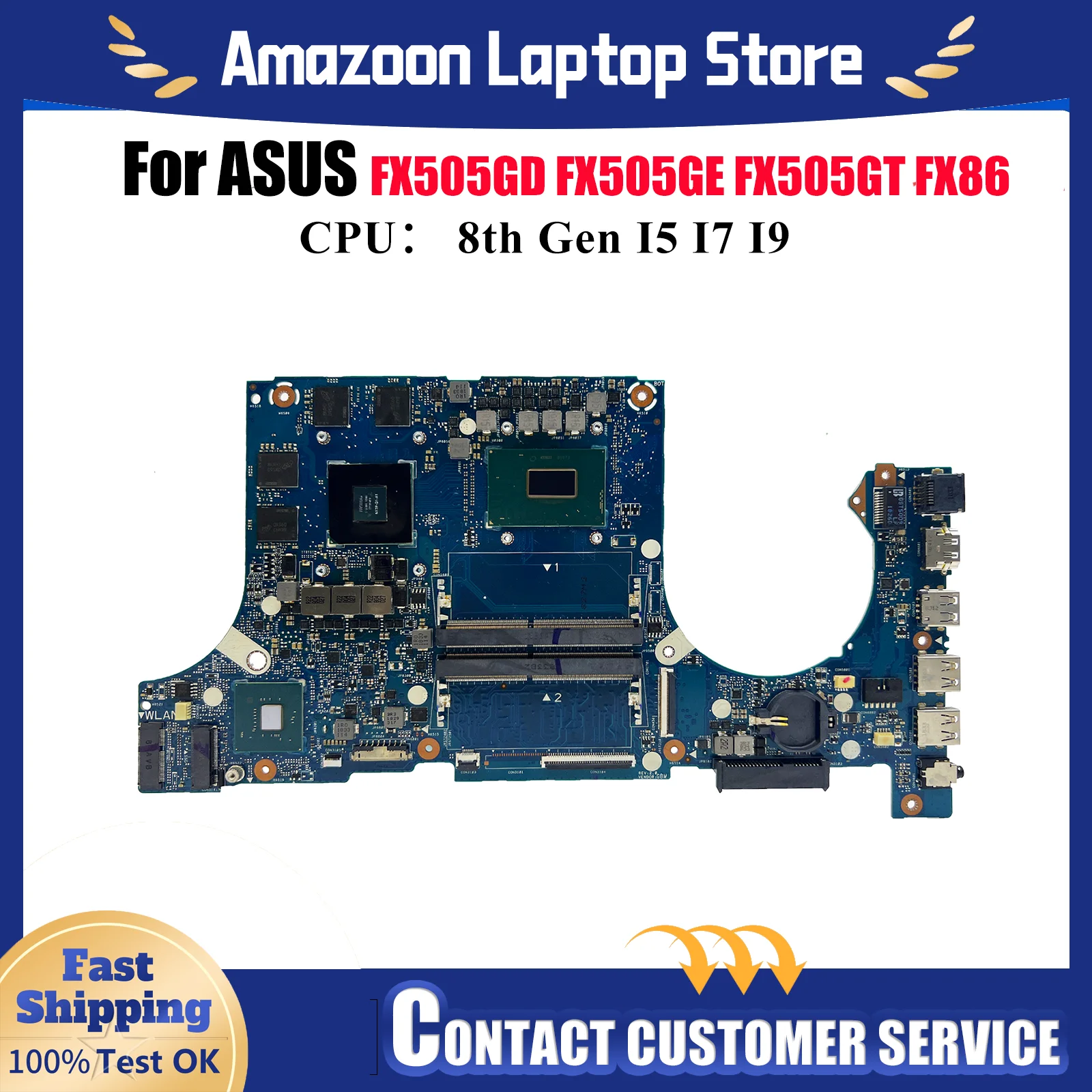 

FX505GD Материнская плата для ноутбука ASUS TUF Gaming FX505GT FX505 FX505GE FX86FE FX505GD FX86FD Материнская плата для ноутбука с процессором I5 I7 I9