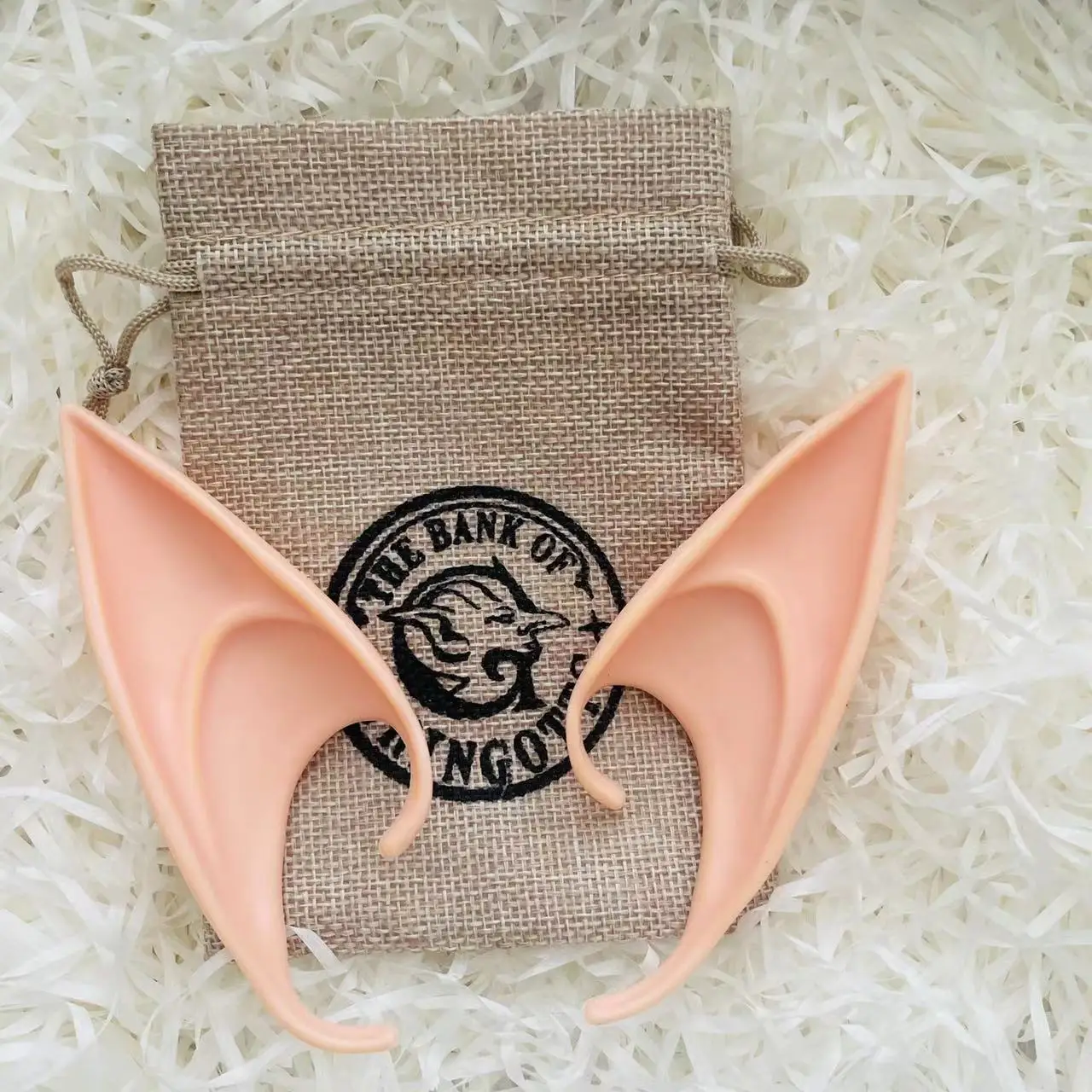 Halloween Elf Ears Earrings Fairy Cosplay Ears Men's Props Light Brown 1 Pair Ears 1 Pc Retro Gifts Sack Goblin Cos Accessory
