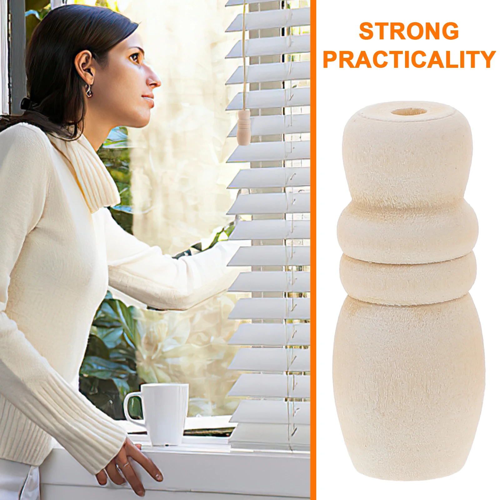 6 قطعة المقابض الخشبية أعمى سحب استبدال نهاية شرابة الستار تسحب للداخلية في الهواء الطلق الستائر الأسطوانة ظلال اكسسوارات الديكور