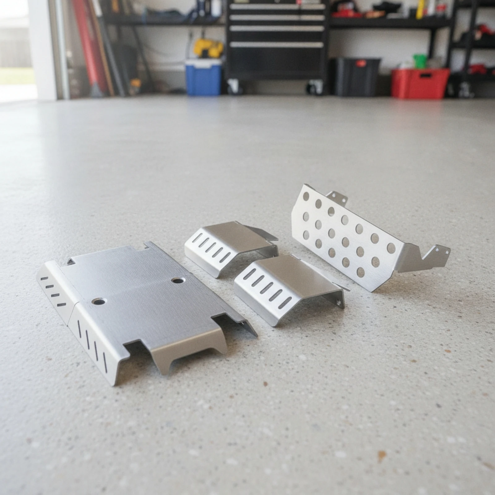 5 Pieces Underbody Shield Plates Defensive Chassis Shield Skid Plate Chassis Skid Plates Ventilated Lightweight for Builders