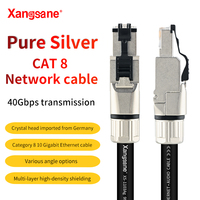 Xangsane pure silver hifi cat8 network cable rj45 conector wifi 10G home esports network fiber optic cable