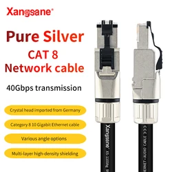 Xangsane czyste srebro kabel sieciowy hifi cat8 rj45 złącze wifi 10G domowa sieć e-sportowa kabel światłowodowy