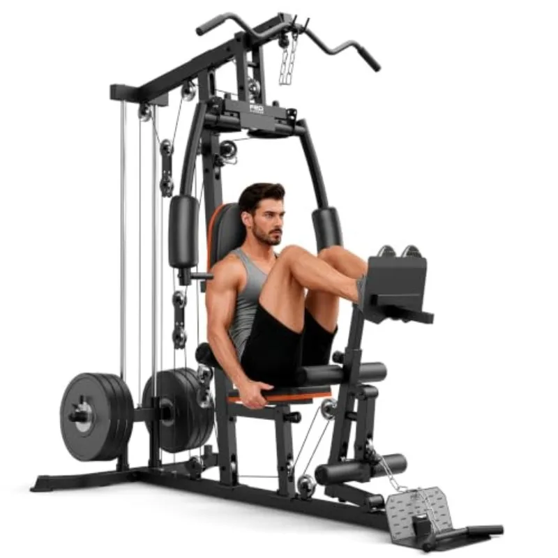 Home Gym Workout Station, 240LB Plate-Loaded Weight Machine