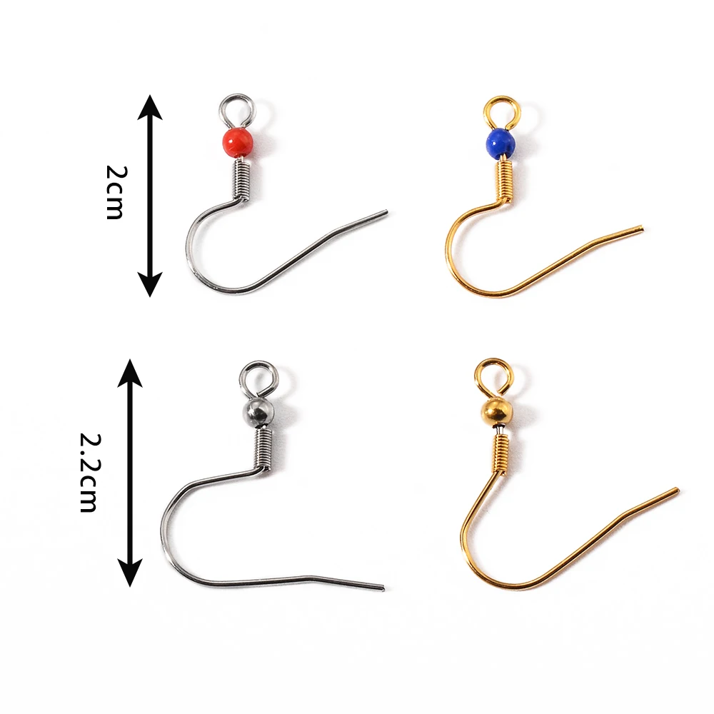 20 Stück/Lot (10 Paare) Gold Edelstahl DIY Ohrring-Zubehör Verschlüsse Haken Schmuckherstellung Zubehör Ohrhaken – Detail 7