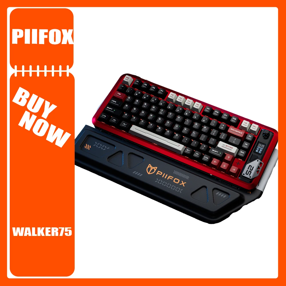 PIIFOX WALKER75 Magnetic Axis Keyboard Aluminium Alloy Multifunctional Knob Three Mode Mechanical Keyboard Customization Gift