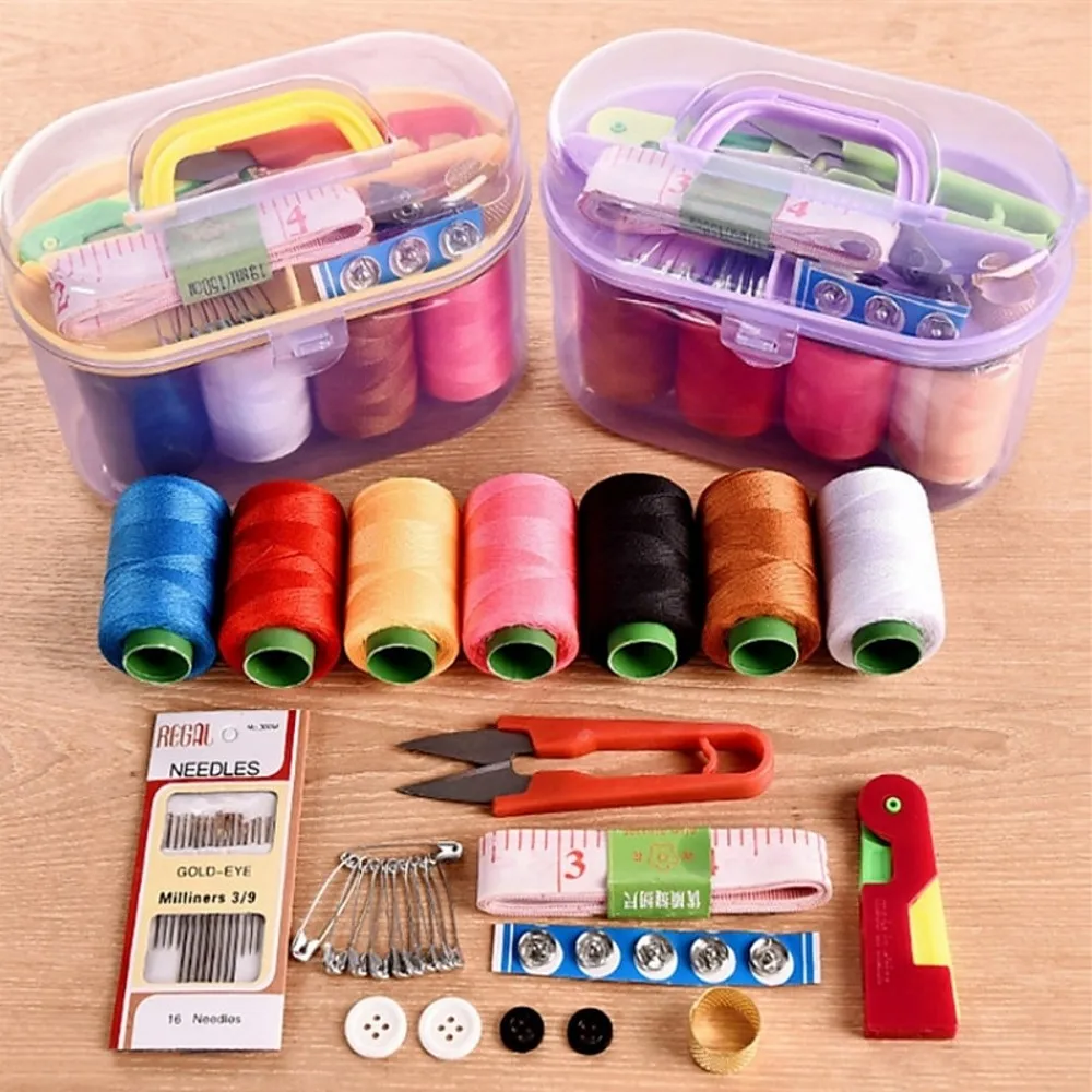 1Set Large Sewing Box Set Household Portable 10 Piece Set Mini Tool Sewing Thread Multi-function Sewing Kit DIY Apparel Sewing