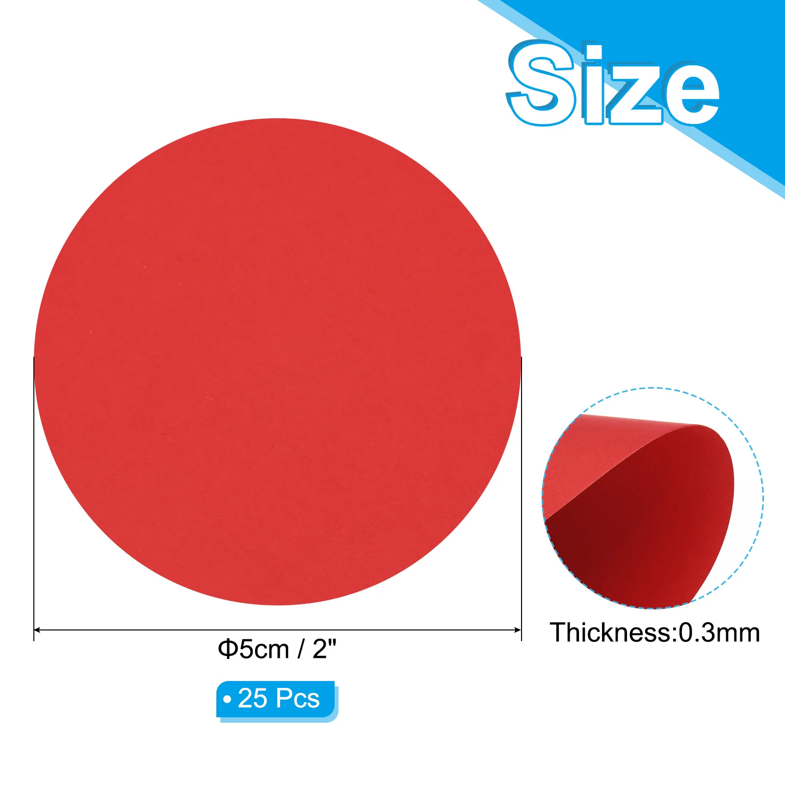 25Pcs 5cm Circle Card Stock Round Labels Paper Card Cutouts Paper Thick Cardstock Coaster for Craft Project Bulletin Board Decor