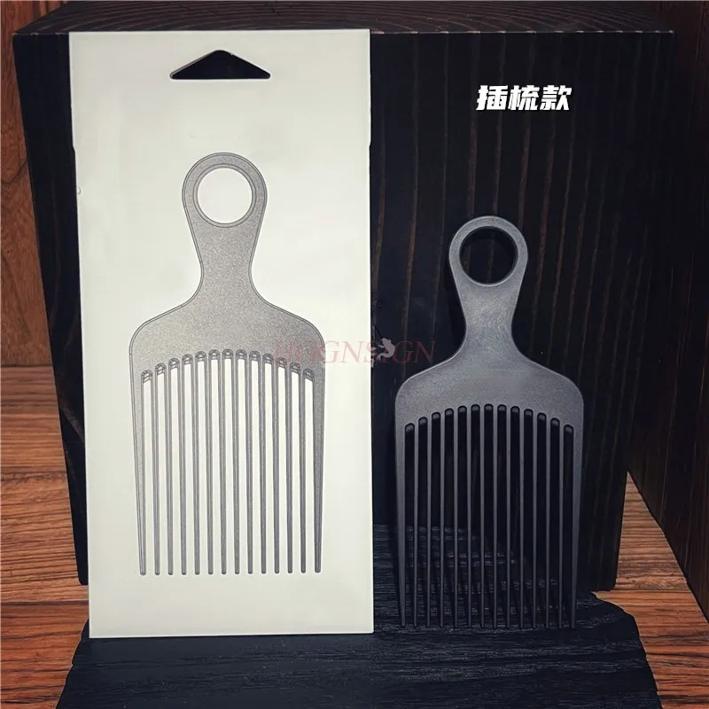 Comb Model 7 Carbon Fiber Pick Comb, for Long Thick Curly & Afro Hair, Black Color