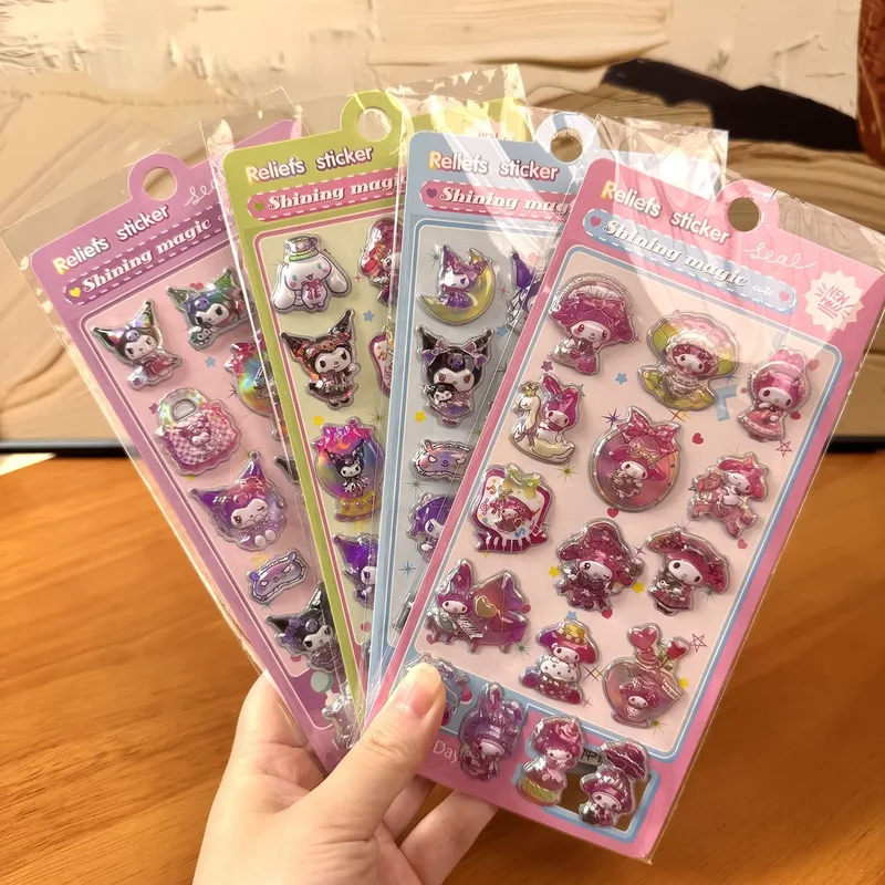 

Kuromi Melody 3d наклейки мультяшные рельефные наклейки Diy бухгалтерские украшения материал наклейка канцелярские принадлежности украшения наклейка подарок