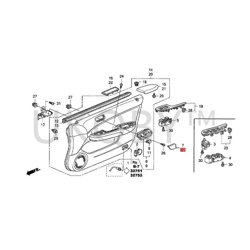 72161--SDA-A01ZA 72121-SDA-A01ZA Suitable for Ho nd a Ac co rd interior handle screw cover