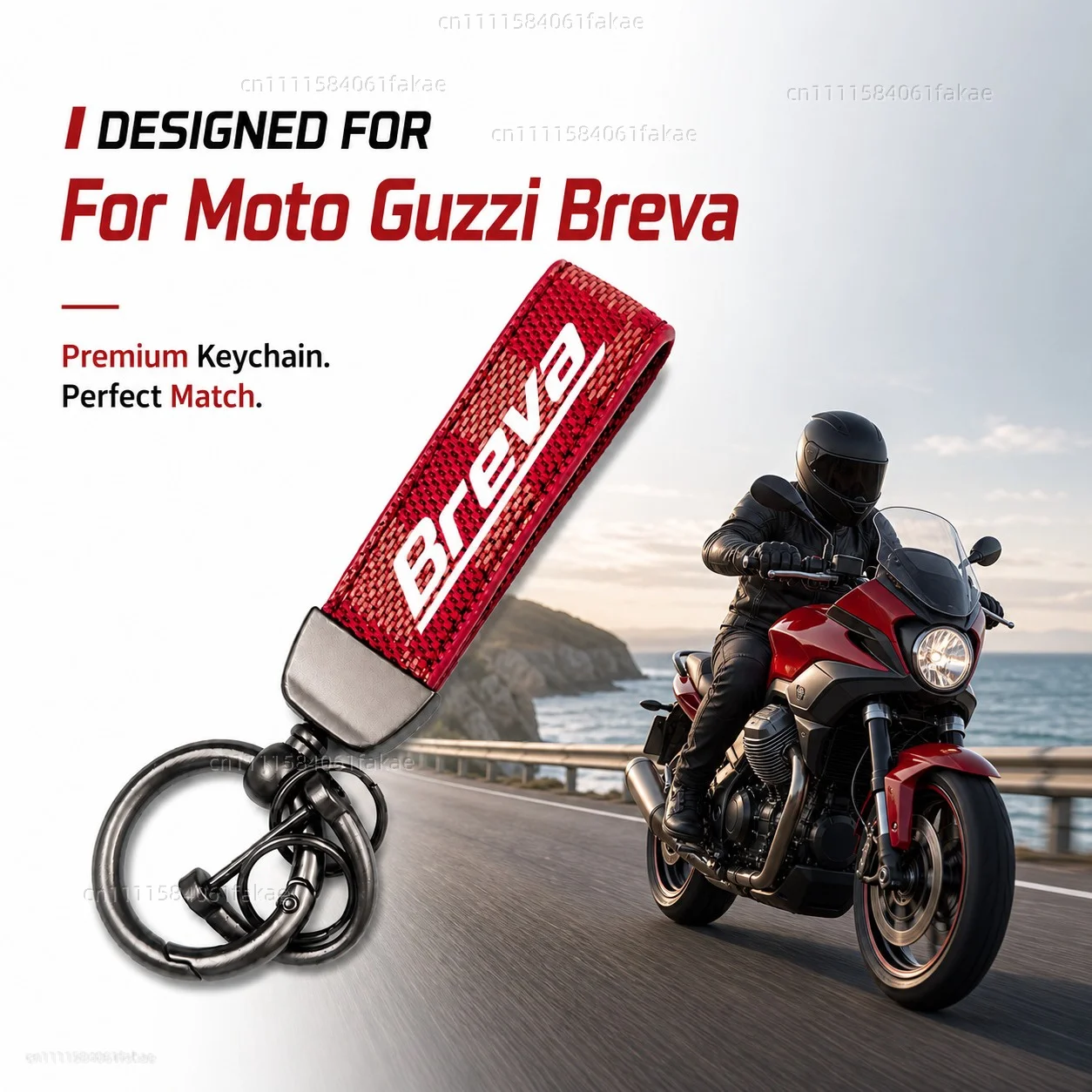 For Moto Guzzi Breva 2003-2016 Touring Motorcycle Keychain Leather Key Ring Custom Logo Gift for Rider Men Women Accessories