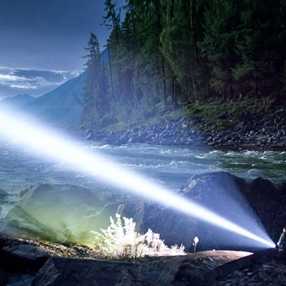 Super Bright Outdoor Spotlight Flashlight Type-C Fast Charging Waterproof with LCD Digital Display 4 Operating Modes