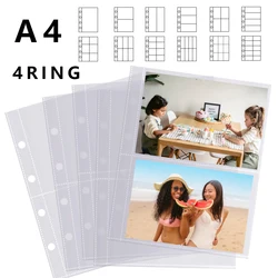 10pcs/pack A4 Large Photo Album Refill Sleeves Photocard Holder for 4-Ring Binder Card Protector Sleeves 10ร15 Picture/stamps