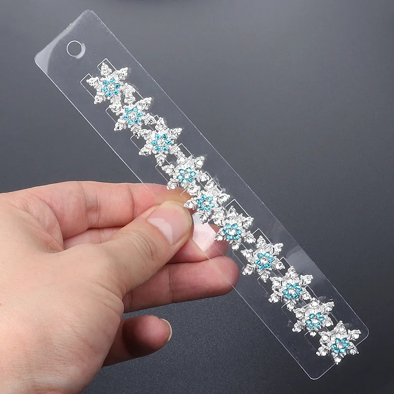 10 Stück Legierung Strass Schneeflocke Haarspange Frauen geflochtene Haarnadel Braut Hochzeit Haarschmuck – Detail 3