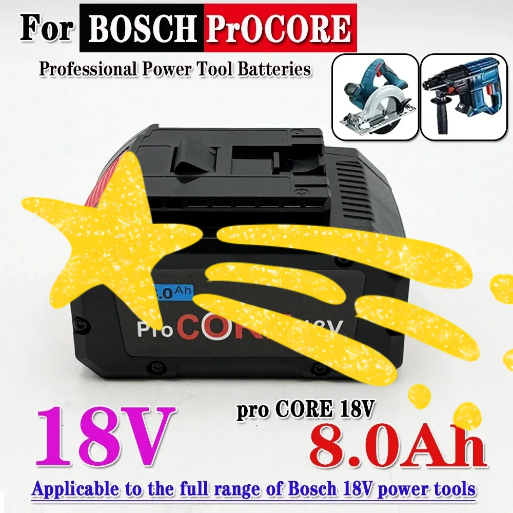 

18V High-end Series Replacement Battery ProCORE, New 21700 Battery, Suitable for Bosch Tools 18V Full Range, 8.0Ah