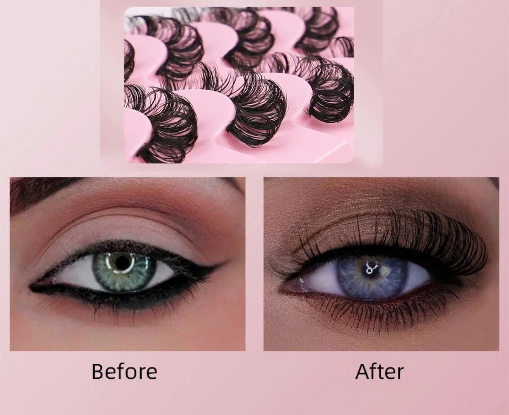 Gioio 3d vison cílios gato cílios fofos volume fino cílios natural pena efeito leve flexível banda cílios falsos d vo