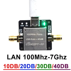LNA High Flatness Amplifier 10DB 20DB 30DB 40DB 100M-7G RF Drive Signal Receiver System Ham Radio FM Short Wave HF VHF UHF Drone