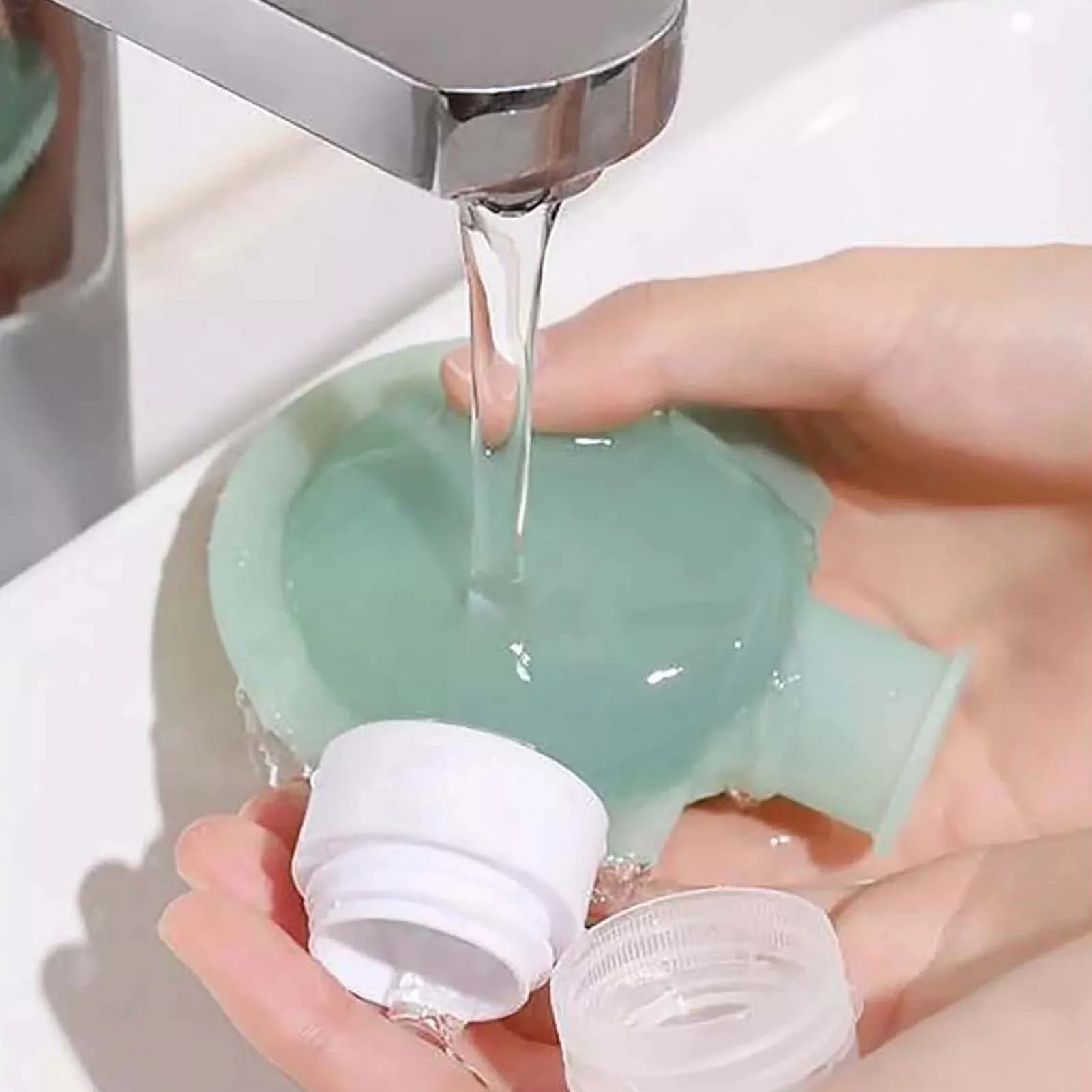 Silikon-Reisesp ender flaschen, weit öffnendes Design, einfach zu füllende Spender flaschen für kosmetisches Shampoo und Lotion