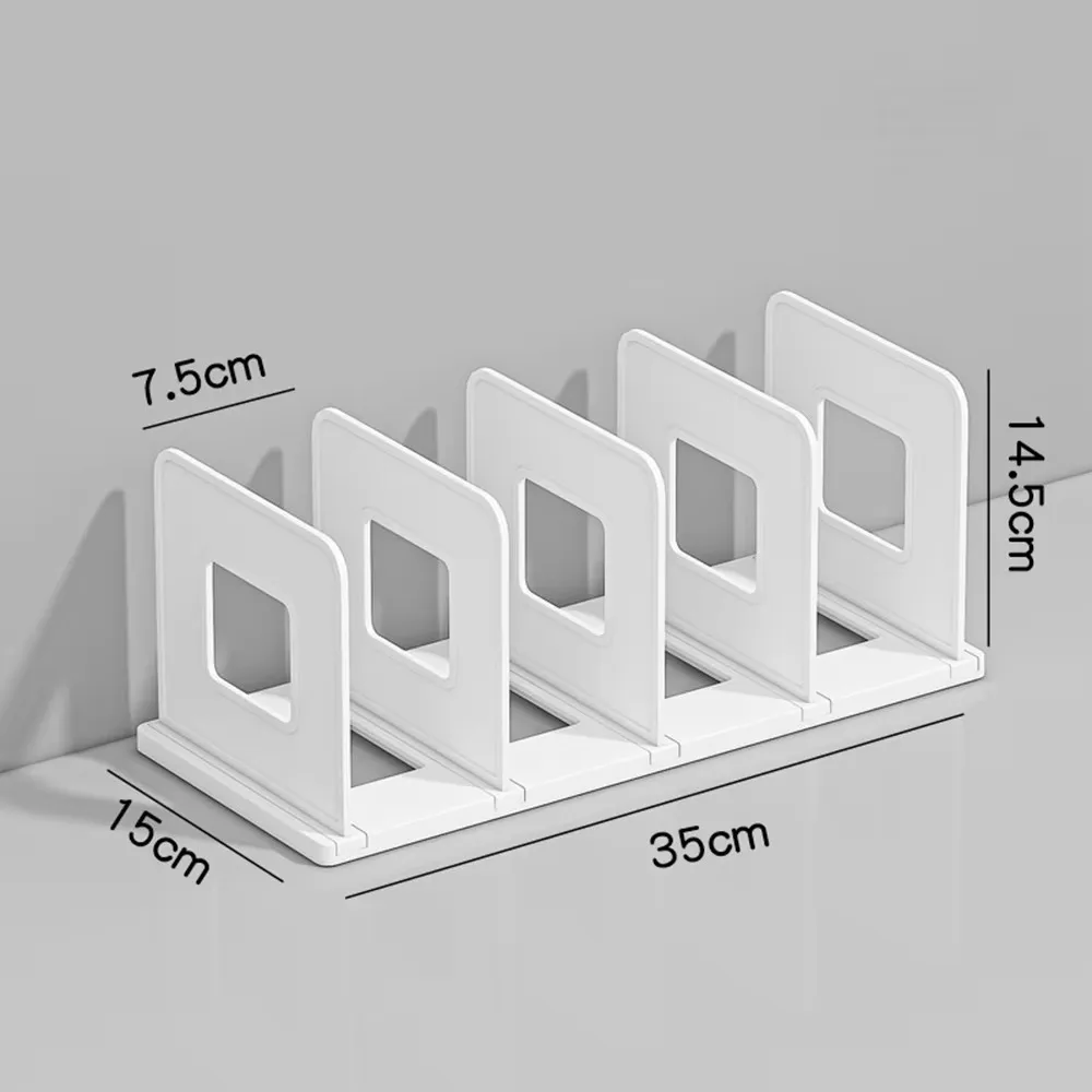 Four Grid Desktop Book Stand Detachable Space-Saving Bookshelf Divider Baffle Adjustable Sturdy Book Storage Rack