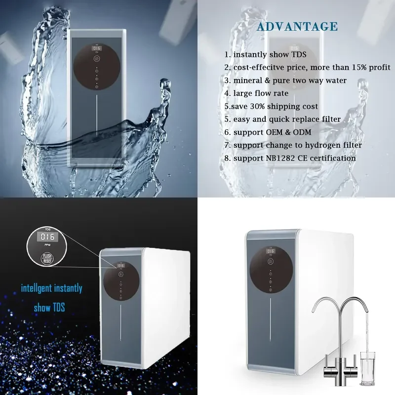 Large Flow 500G 600G Tankless RO TDS Water Filters For Home Commercial Directly Drinking Reverse Osmosis Water Filter System