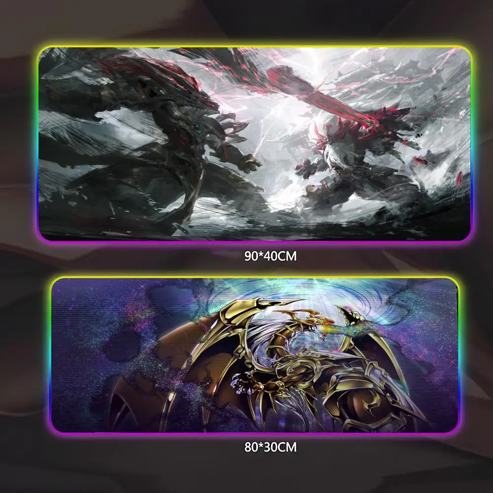 

YuGiOh Duel коврик для мыши геймер люминесцентный светодиодный коврик для мыши игровой стол Rgb настольный коврик клавиатура ПК коврик для мыши