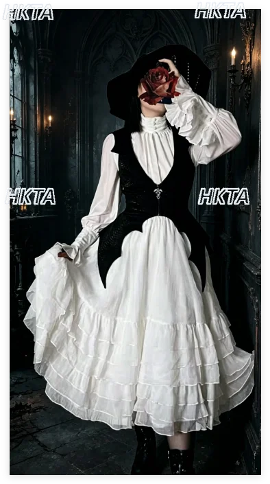 Dark Black Gothic Batwing Vest Y2k Cos Lolita Versatile Vest Outerwear Women Girls Summer New Design Cosplay Clothes Accessories